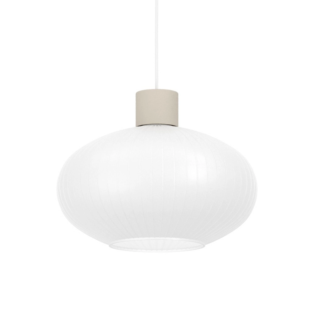 Design hanglamp Dasmina zand bruin met wit Ø 25cm
