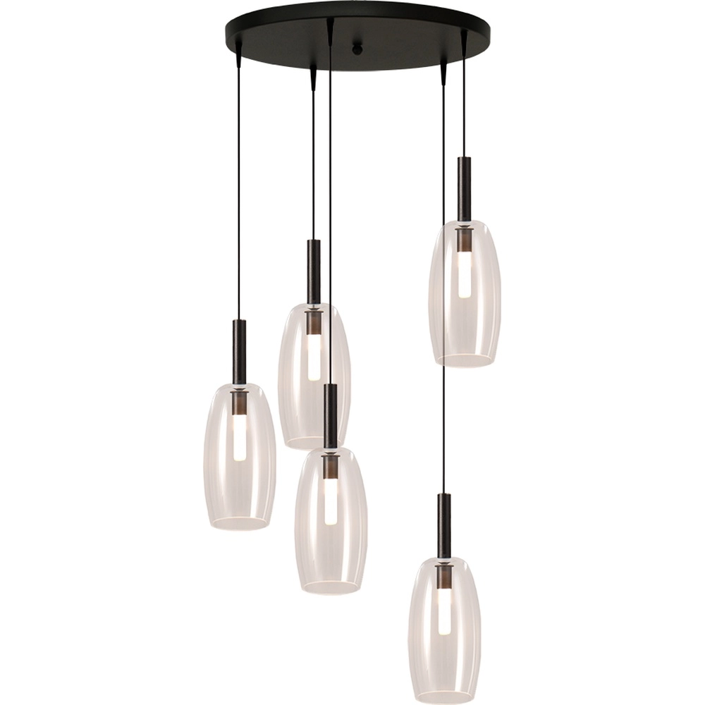 5L vide hanglamp Lido Olive met Ø 11,5cm helder glas
