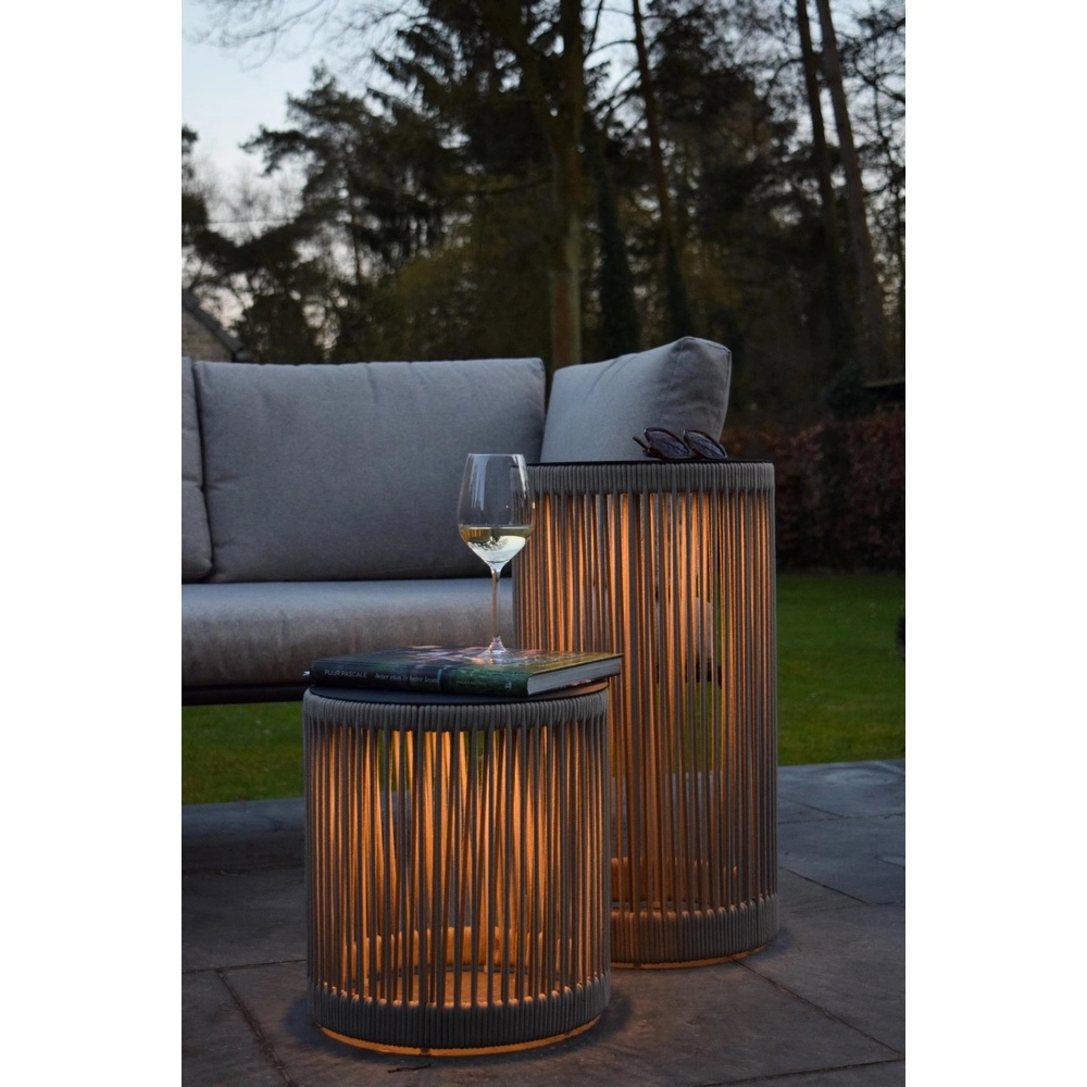 Oplaadbare vloerlamp Pingi taupe 61,5 x Ø 33,5cm Lucide 5411212061492
