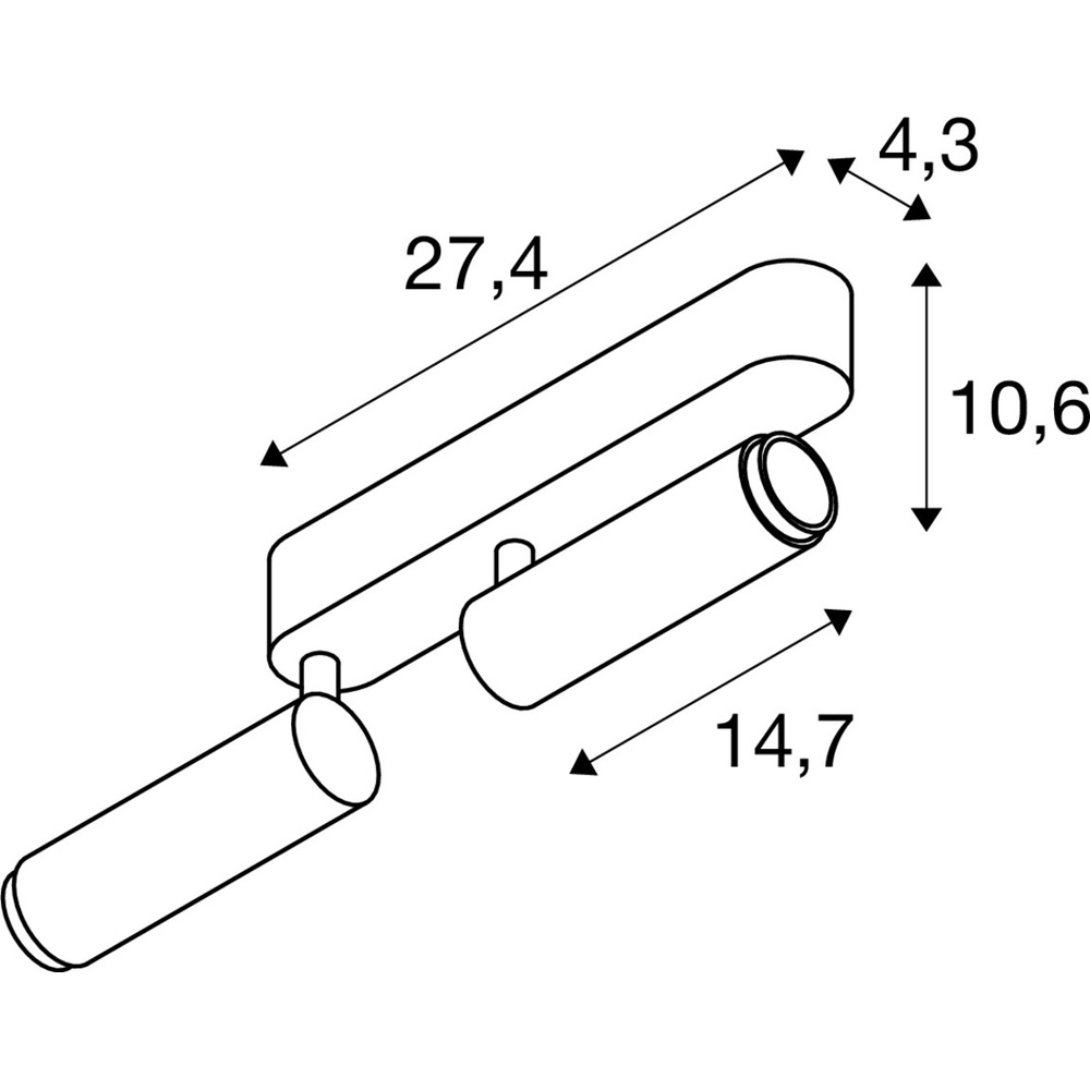 Opbouwspot Grip! M 2-lichts zwart 3000K SLV 4024163304573