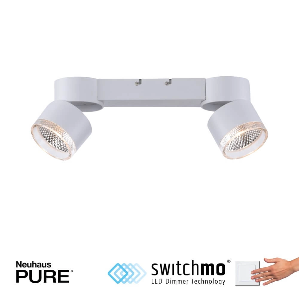 Witte plafondlamp Pure Nola 2-lichts Paul Neuhaus 4012248374542