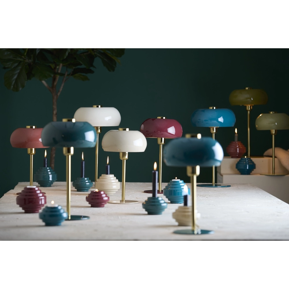 Tafellamp Surin Ø 26cm - glans creme met goud Light & Living 8717807740979