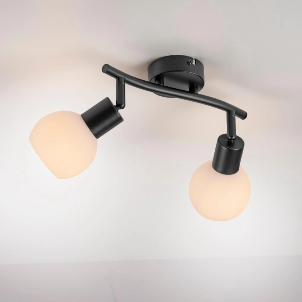 Zwarte plafondlamp Loki 2-lichts Just Light 4043689000769