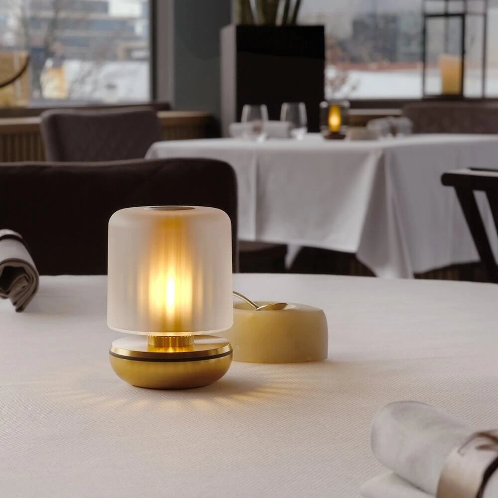 Oplaadbare tafellamp Firefly gold frosted Humble 6097522143159