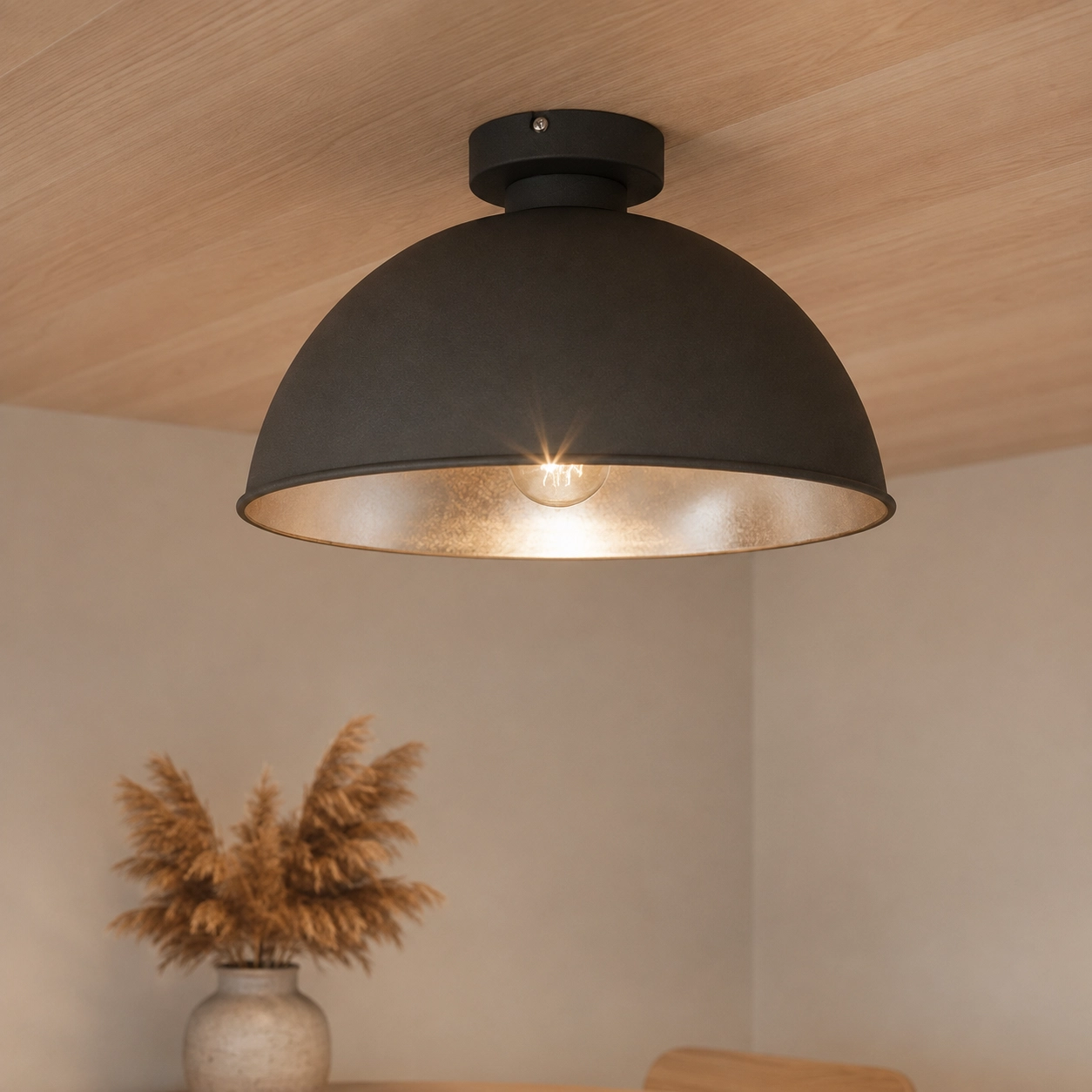 Landelijke plafondlamp Curve Ø 31cm