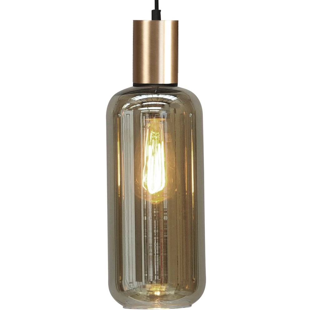 Zwarte hanglamp met goud Bounty 3-lichts cilindrisch glas Masterlight 8718121247724