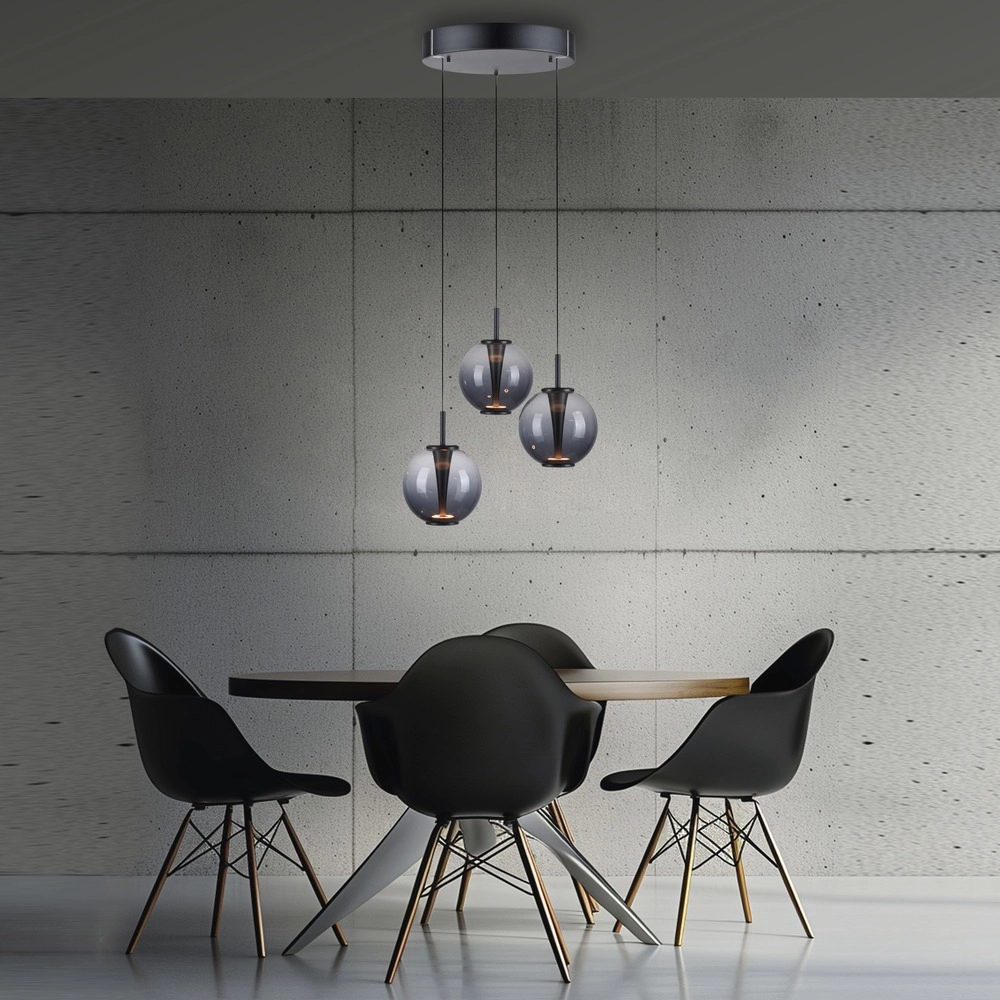 Vide hanglamp Pure E-Infinty mystic grey met smoke glas Paul Neuhaus 4012248398173