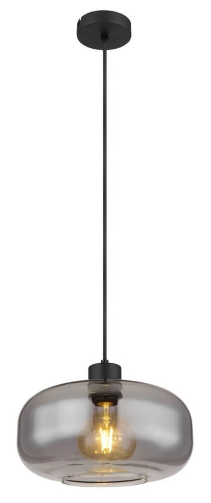 Zwarte hanglamp Giuseppe smoke glas