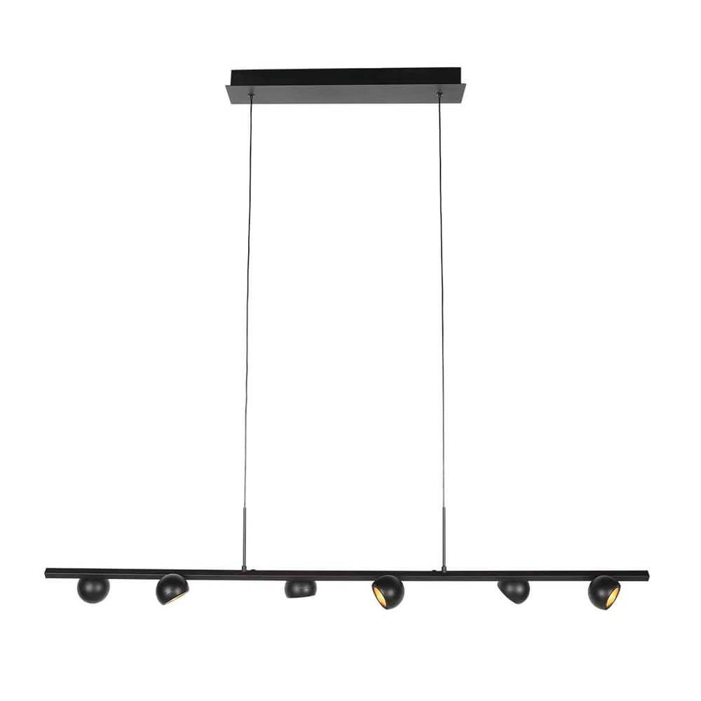 6-lichts hanglamp Marcadore recht zwart