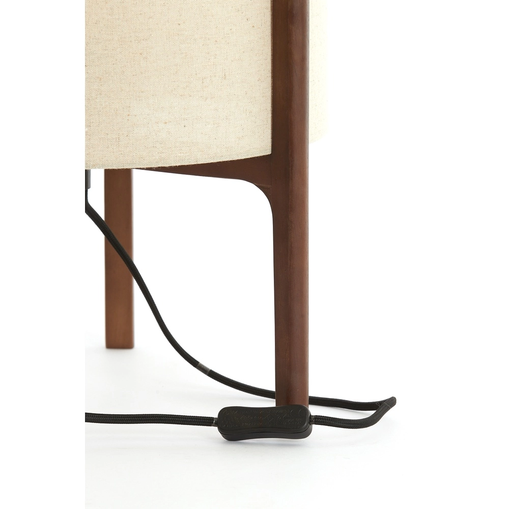 Schemerlamp Litto Ø 35cm - walnoot met naturel linnen Light & Living 8717807792718