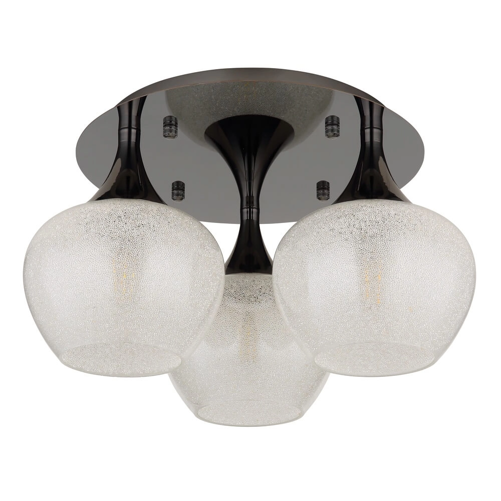 Antraciet plafondlamp Maxy met wit glas 3-lichts Ø 45cm Globo 9007371447183