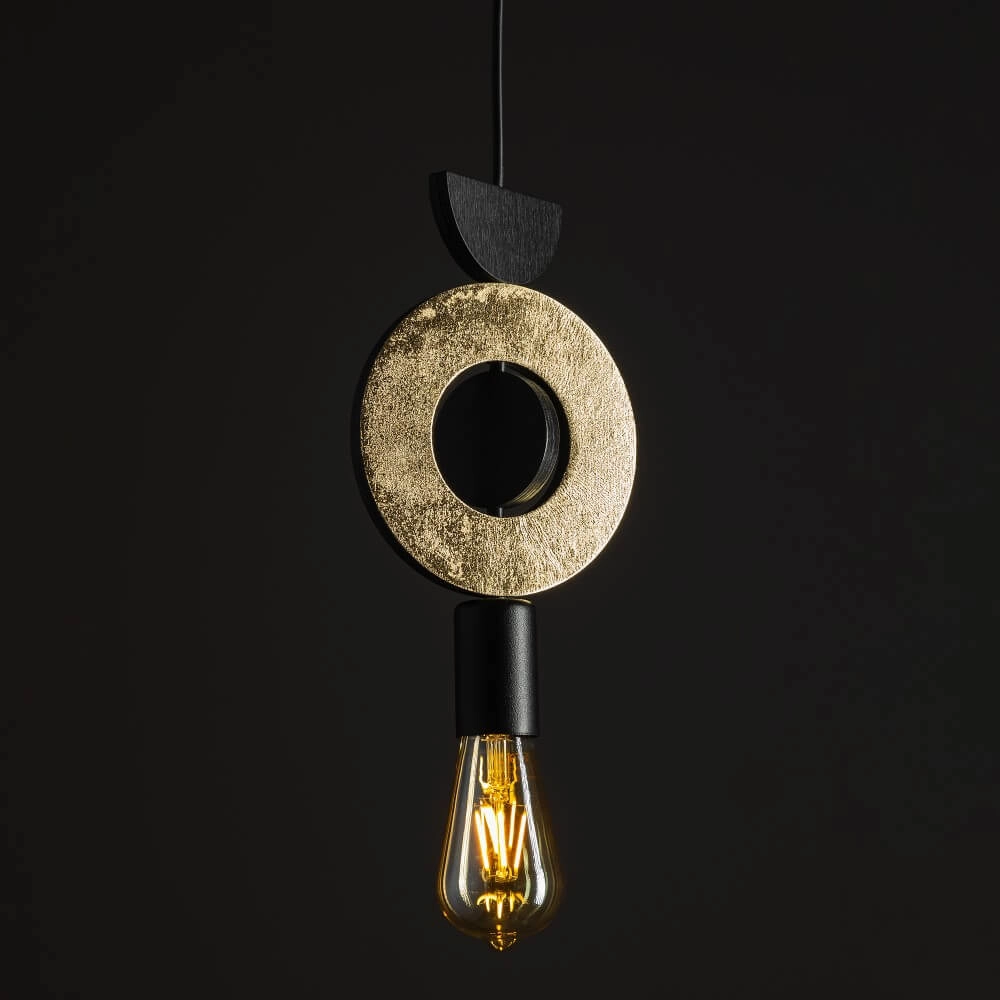 Design hanglamp Drops Wood F 1-lichts zwart Lyora 5903139111805