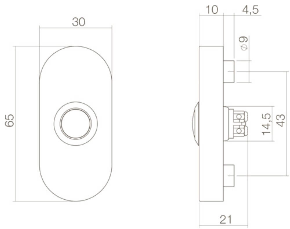 Ovale deurbel Chimea verdekt zwart Intersteel 8714186400814