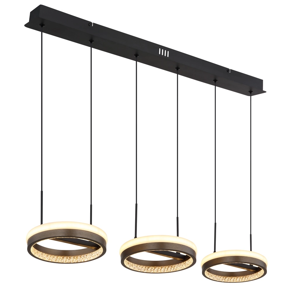 Design hanglamp Della zwart 3-lichts Globo 9007371462742