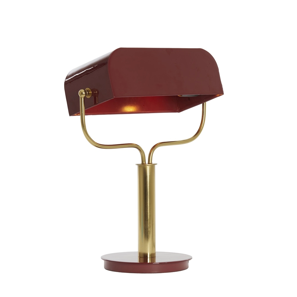 Bankierslamp Ayer bordeaux met goud Light & Living 8717807742850