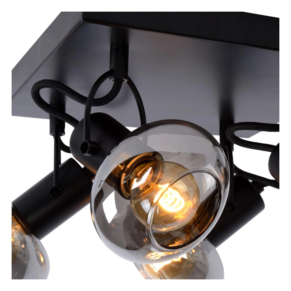Plafondlamp Madee 4-lichts zwart Lucide 5411212176806