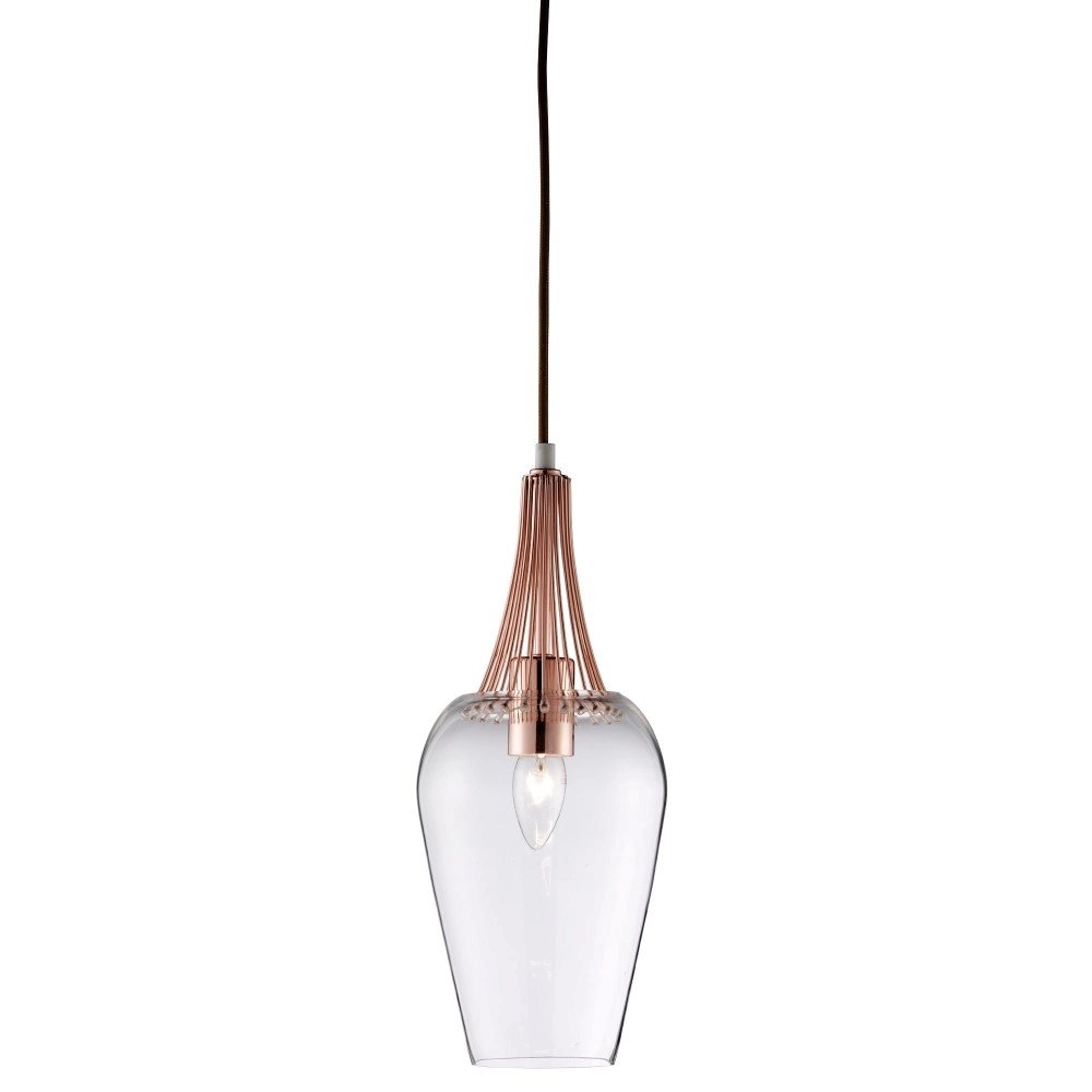 Roodkoperen hanglamp Whisk Ø 16cm