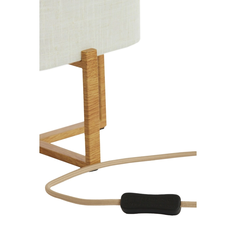 Tafellamp Wyn 39cm - crème touw met houtlook Light & Living 8717807792541