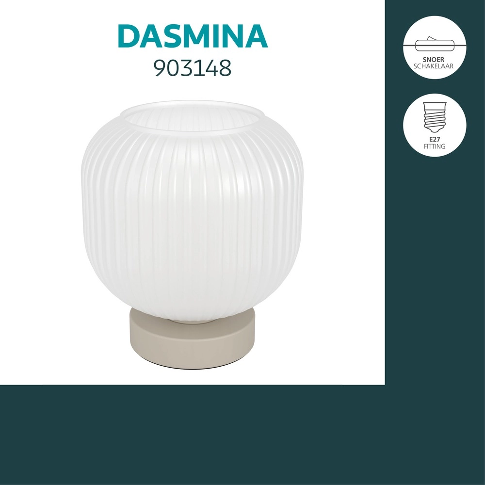 Design tafellamp Dasmina zand bruin met wit Ø 20cm Eglo 9008606406388