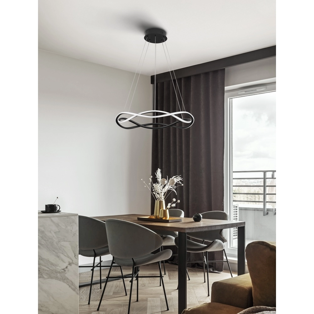 Design hanglamp Jinal zwart Ø 45cm Lyora 5212017438720