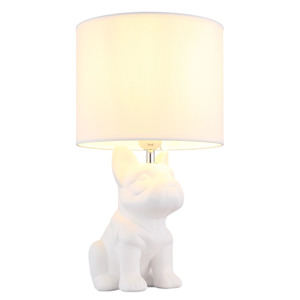 Tafellampje Dogo hond wit met kapje Globo 9007371569687