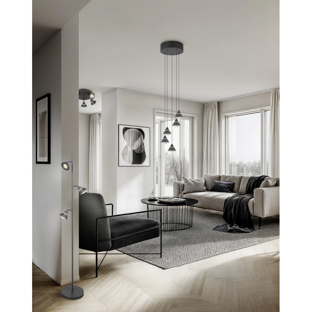 Vloerlamp Romeo zwart Trio 4017807675399