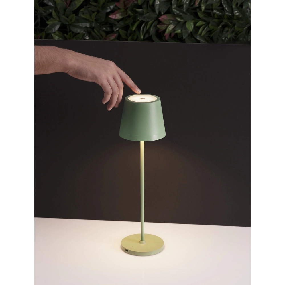 Oplaadbare tafellamp Seina olijfgroen