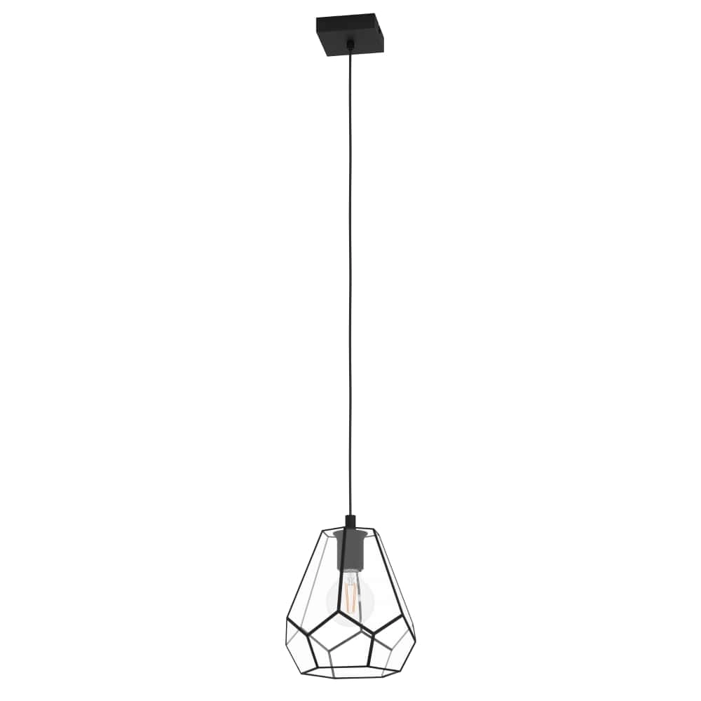 Hanglamp Mardyke zwart met glas