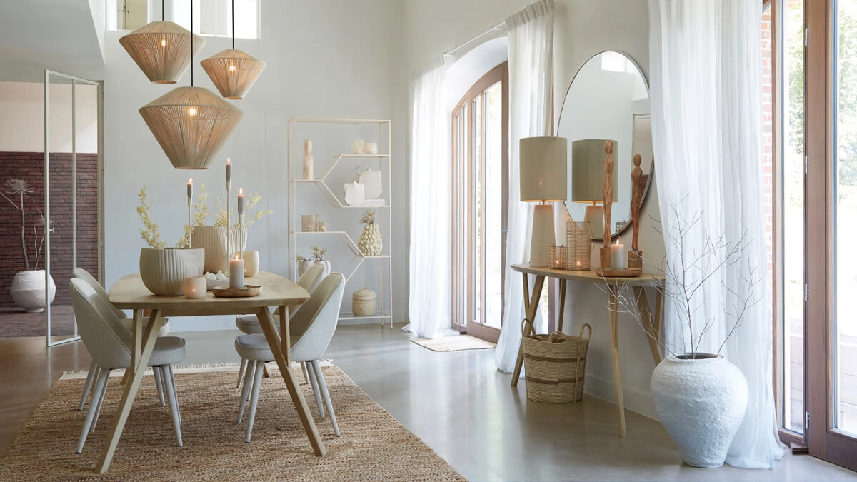 Hanglamp japandi Felida Ø 56cm crème Light & Living 8717807694364