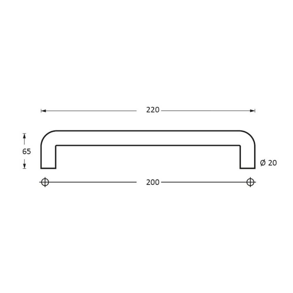 Deurgreep U-vorm Gripon 22cm RVS Intersteel 8714186334461