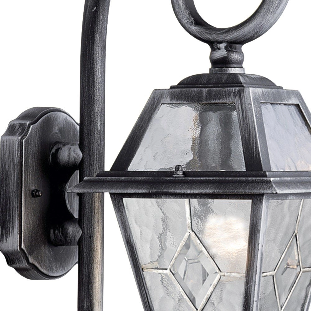 Klassieke muurlamp Genoa Curl zwart zilver Searchlight 5013874335999