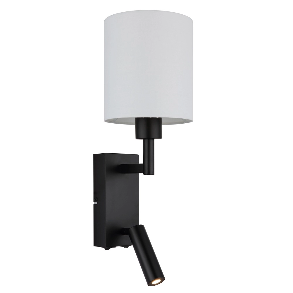 Bedlampje Zamora zwart met witte kap Globo 9007371569892