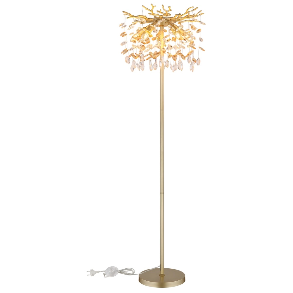 Vloerlamp Queena goud Ø 46cm Globo 9007371533688