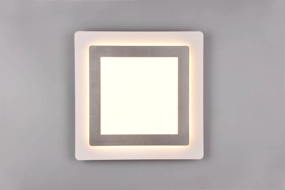 Vierkante design plafondlamp Morgan nikkel Trio 4017807574395