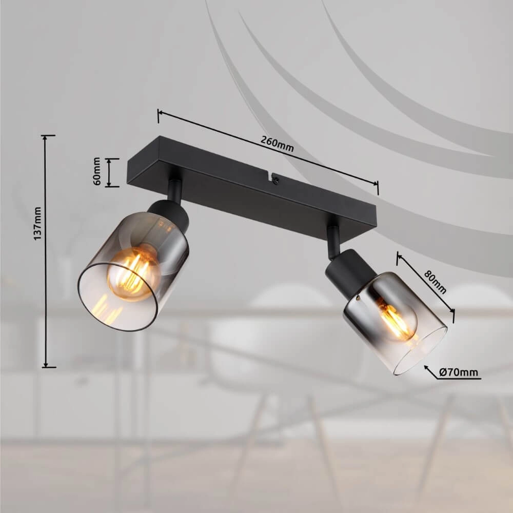 Plafondlamp Hubertus 2-lichts Globo 9007371449019