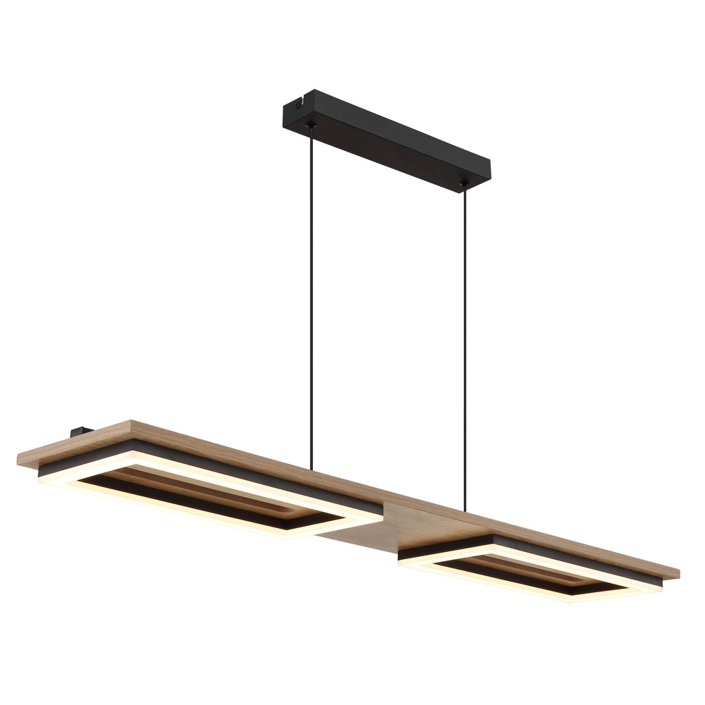 Design plafondlamp Bruce zwart met hout
