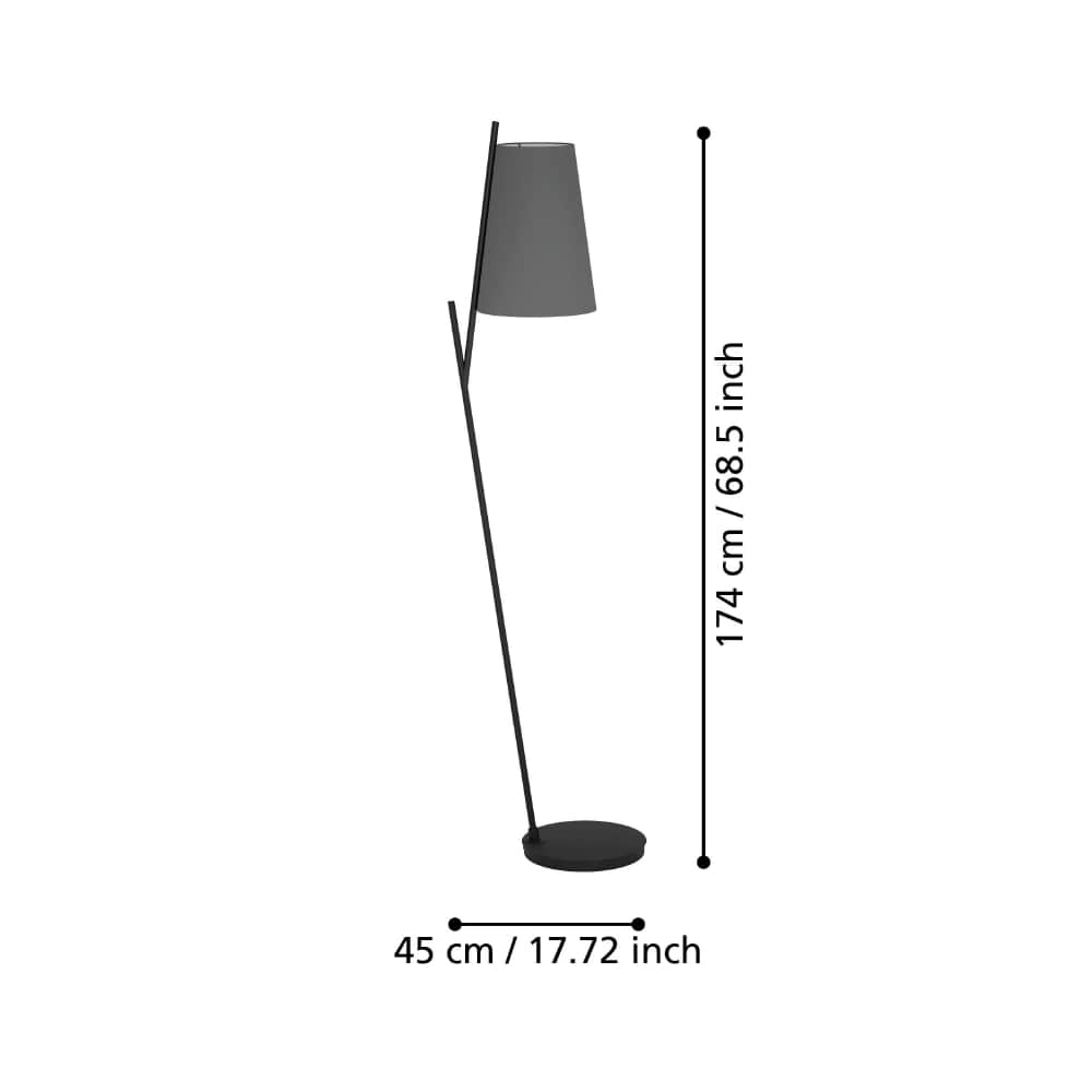 Schemerlamp Petrosa met grijze kap Stars of Light 9008606238163