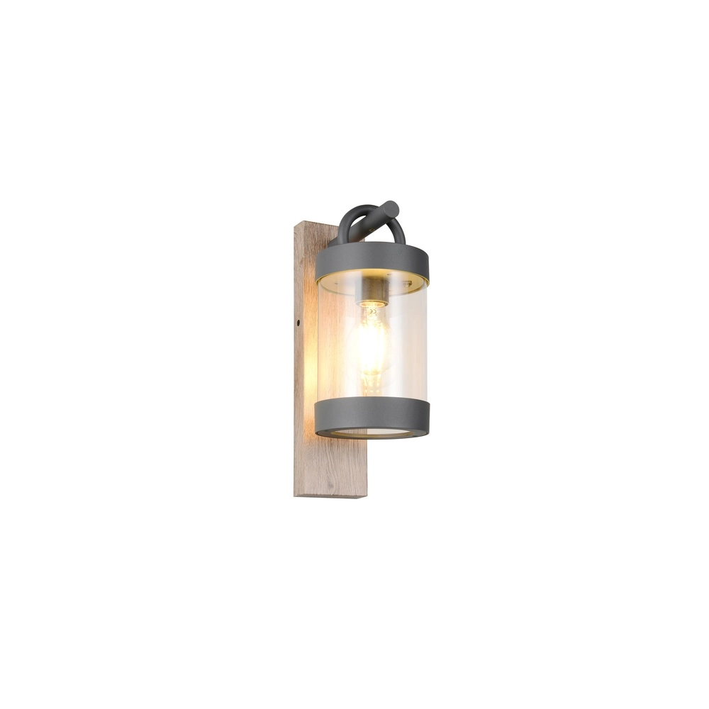 Wandlamp Sambesi grijs met hout