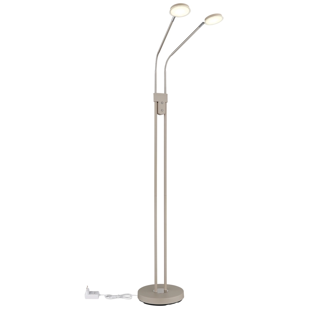 2-lichts leeslamp Silvio zand bruin Globo 9007371584048