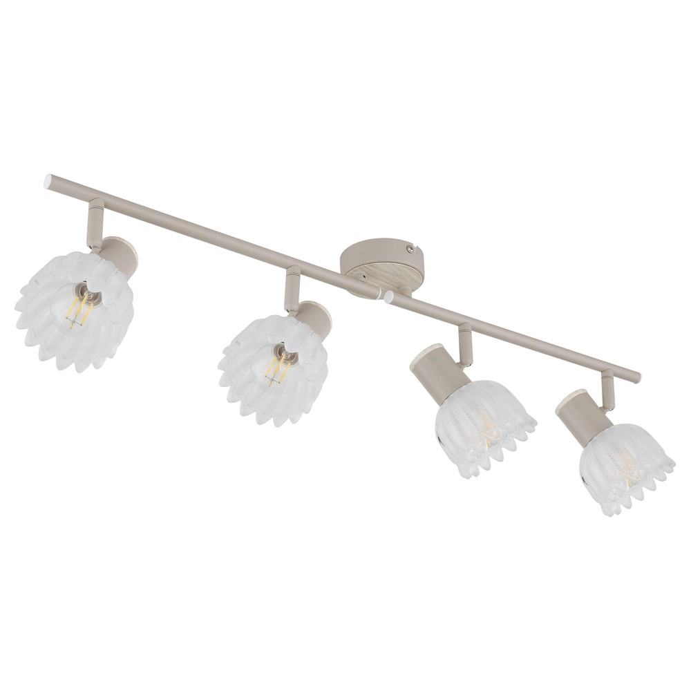 4-lichts plafondspot Planta zand bruin Globo 9007371575930