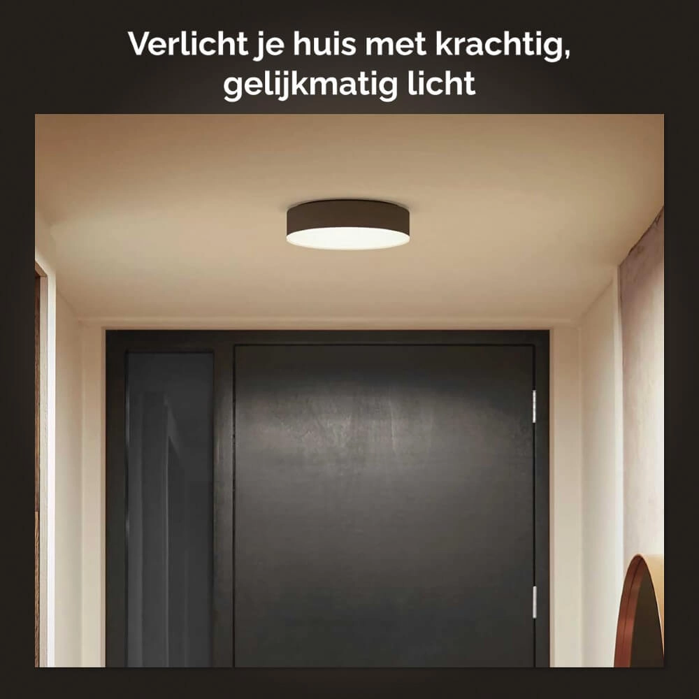 Plafondlamp Hue Enrave S - White Ambiance Ø 26,1cm zwart Philips 8718696176429