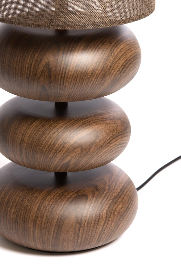 Tafellamp Danialo hout met bruin 60cm Light & Living 8717807759605