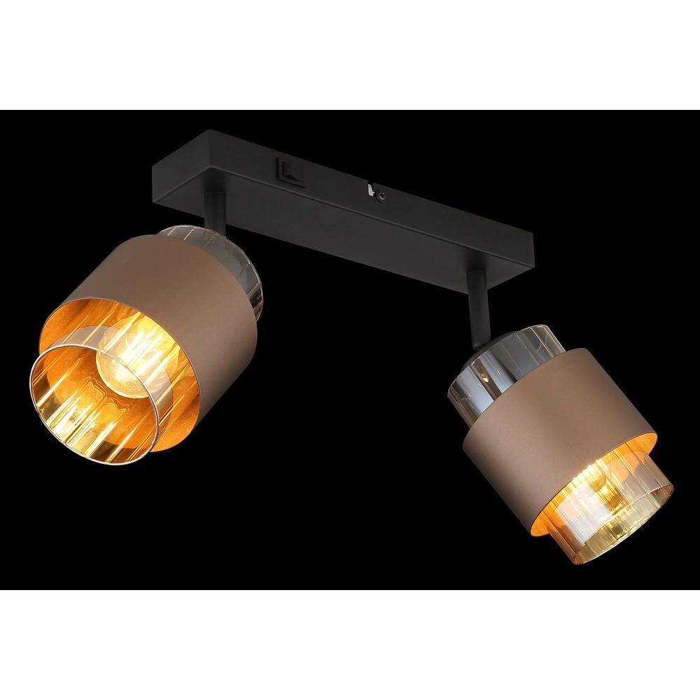 Design plafondlamp Milley 2-lichts zwart Globo 9007371583348