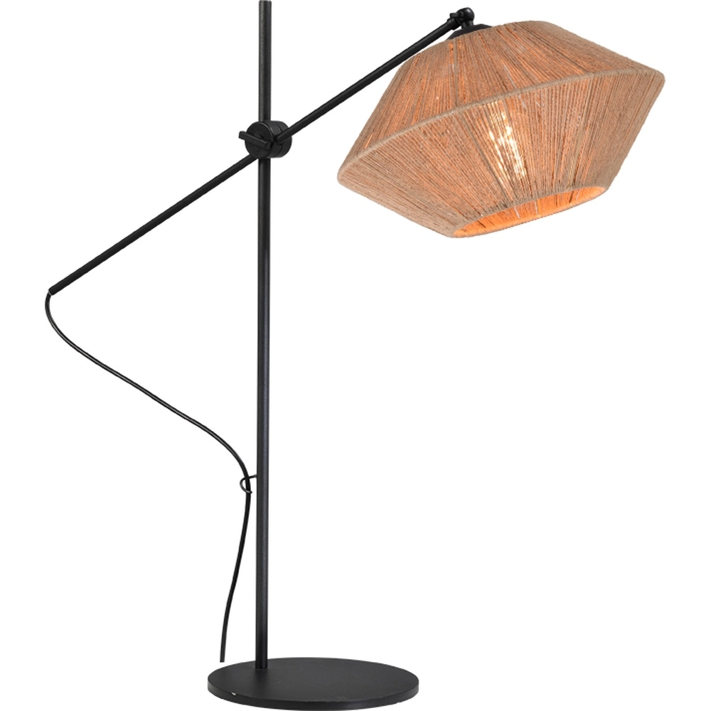 Verstelbare tafellamp Bicono met touwkap Ø 35cm