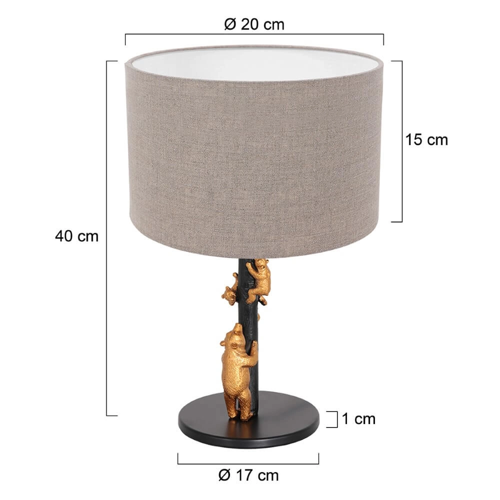 Design schemerlamp Animaux met taupe kap Steinhauer 8712746151879