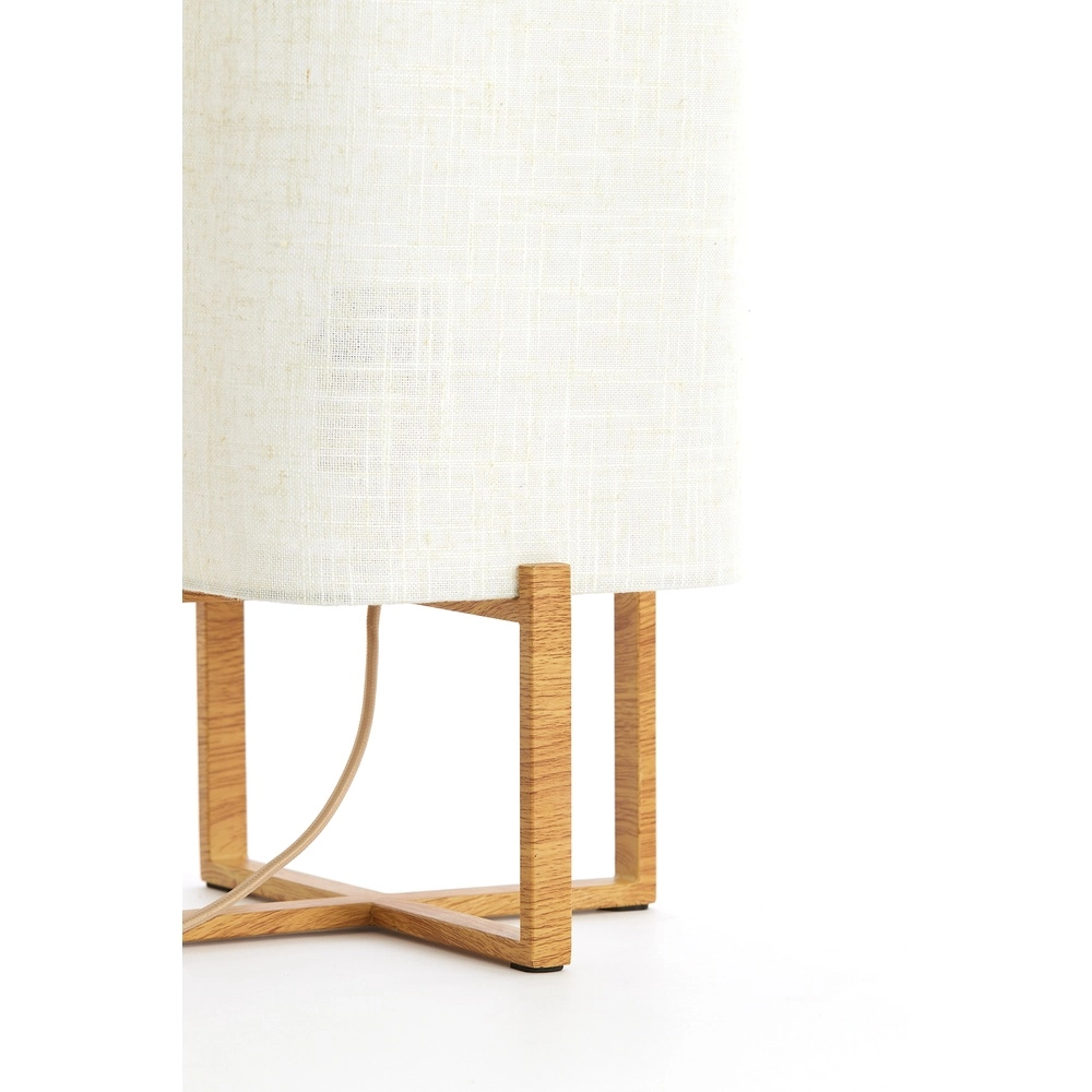Tafellamp Wyn 50,5cm - crème touw met houtlook Light & Living 8717807792572