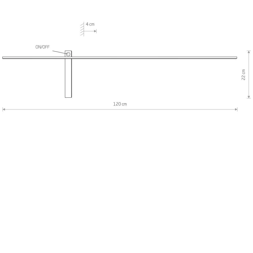 Led muurverlichting Impulse Led L 120cm Lyora 5903139811798