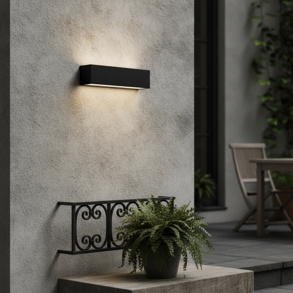 Strakke wandlamp Allure zwart 26cm