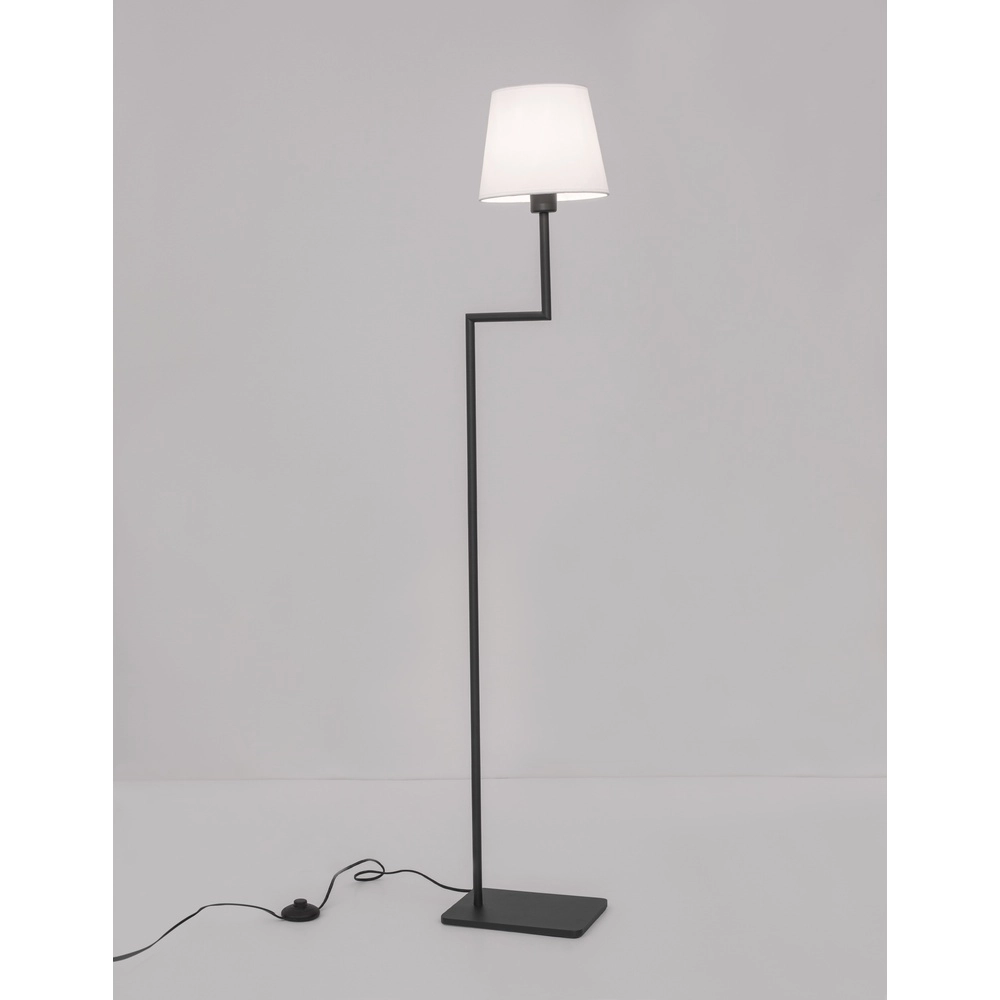 Vloerlamp Savona zwart met witte kap