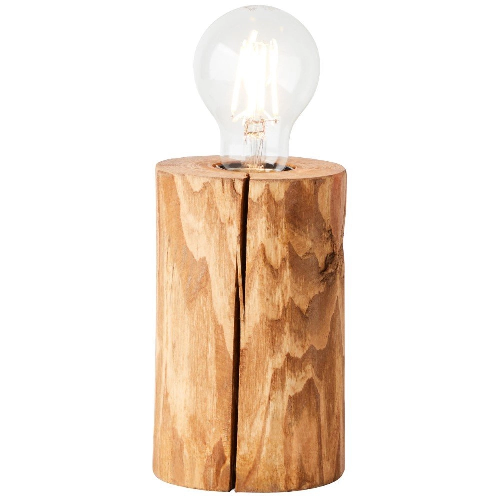Hout tafellampje Trabo 15cm houtbruin Brilliant 4004353393501